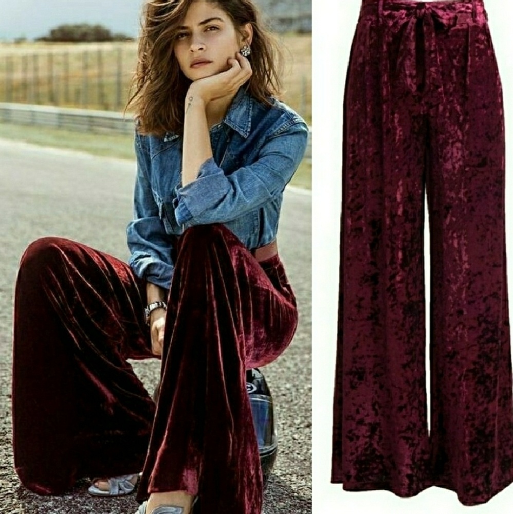NEW. WIDE LEG VELVETS